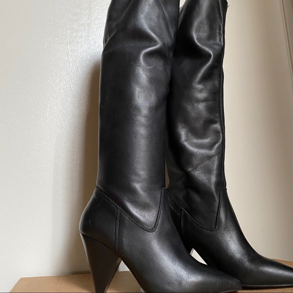 Black slouchy real leather boots. Make an Offer! - Picture 8 of 12